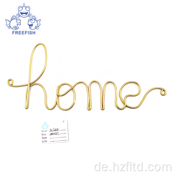 LED HELLO Drahtbuchstabenschild gold